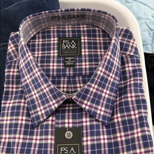 Jos. A. Bank Traveler Plaid Shirt in Blue and Purple